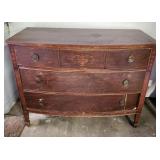 Vintage mahogany bowfront chest as is