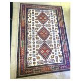 Unique handmade wool area rug tribal motif  6x9