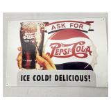 Pepsi Cola tin sign