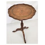 Leather top mahogany whiskey table