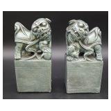 Chalkware foo dog bookends see pics
