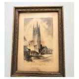 Petite antique  Duke University Chapel print