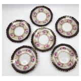 Cobalt decorated dessert plates Austria
