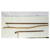 3 vintage walking sticks