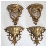 Vintage Home Interiors wall shelves & planters