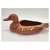 Brown glaze pottery duck