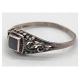 Sterling silver black onyx ring