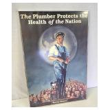 Vintage plumber advertising framed poster