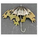Raining cats & dogs sterling silver brooch