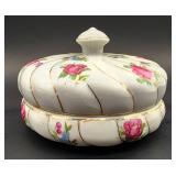 Vintage swirled powder jar trinket box