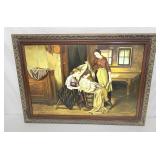 Vintage framed painting large