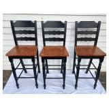 3 30" seat height wooden bar stools