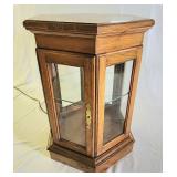 Solid maple curio end table