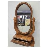 Wooden dresser mirror w drawer