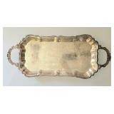 Footed Silverplate servimg tray