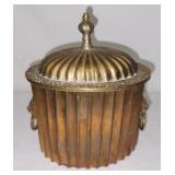 Vintage brass tea caddy lions heads
