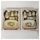 2 miniature porcelain tea sets