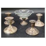 Weighted sterling silver candleholders