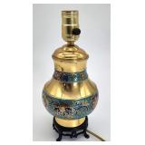 Petite brass champleve lamp