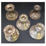 Weighted sterling silver candleholders