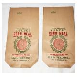 Rare pair GH Milling 10 lb. Corn meal bags