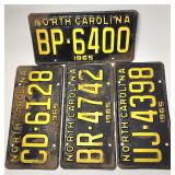 1965 North Carolina license plates