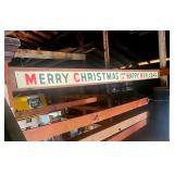 8' long metal sign Merry Christmas