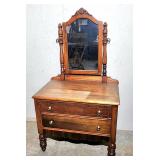 Petite antique child size dresser w mirror