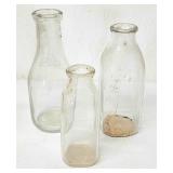 Vintage glass milk bottles