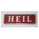 Heil cast aluminum tanker truck sign