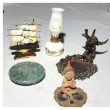 Gnome oil lamp marble platform etc
