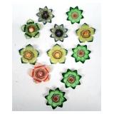 Metal flower curtain tieback pins
