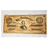 Confederate 50 dollar note