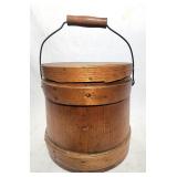 Antique wooden sugar bucket