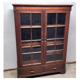 Drexel mahogany glass door bookcase