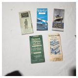 Vintage pamphlets times tables ships trains