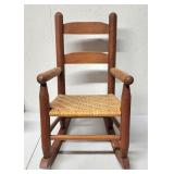 Vintage oak child size rocking chair