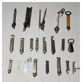 Lot of vintage bottle openers mainly advertising