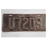1931 New Jersey license plate