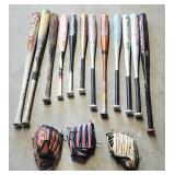Baseball bats & youth baseball gloves 2 are leftiy