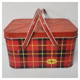 Vintage metal picnic basket
