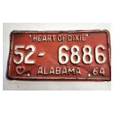 1964 Alabama license plate