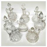 Crystal & handblown glass cruet lot
