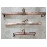 Antique wooden ox yokes