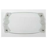 Antique art deco glass tray platform display