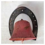 Vintage metal bell horseshoe mount