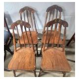 4 antique oak cottage style dining chairs
