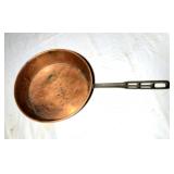 Antique copper frying pan