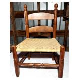Antique solid walnut short chair