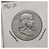 1961 Franklin half dollar
